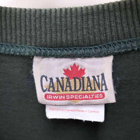 CANADIANA 90S カナダ製 SIOUX NARROWS 民族 プリント S/S Tシャツ シングルステッチ メンズ
