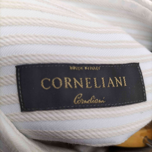 コルネリアーニ Corneliani イタリア製 ストライプ レギュラーカラーシャツ メンズ 39