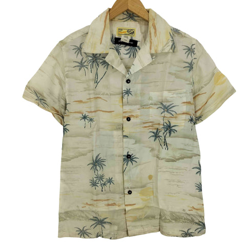 ジャックローズ JACKROSE ヤシの木 パイナップル 海 総柄 S/S オープンカラー アロハシャツ メンズ JPN:M