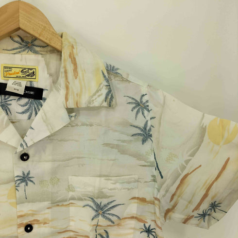 ジャックローズ JACKROSE ヤシの木 パイナップル 海 総柄 S/S オープンカラー アロハシャツ メンズ JPN:M