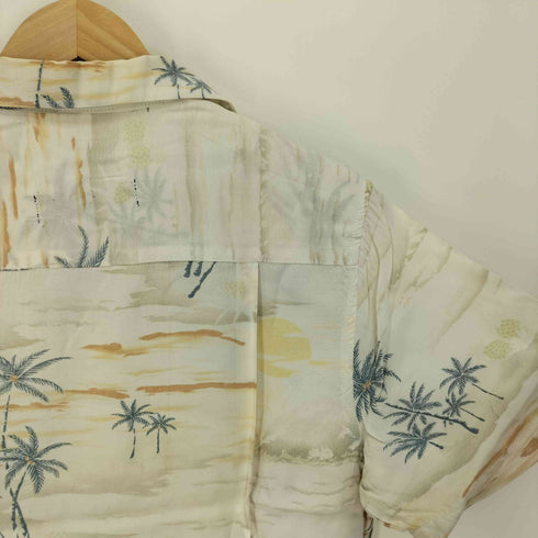 ジャックローズ JACKROSE ヤシの木 パイナップル 海 総柄 S/S オープンカラー アロハシャツ メンズ JPN:M