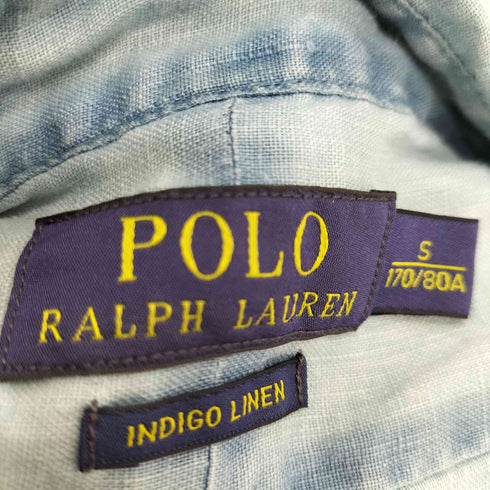 ポロラルフローレン POLO RALPH LAUREN INDIGO LINEN ピンタックドレスシャツ レディース S