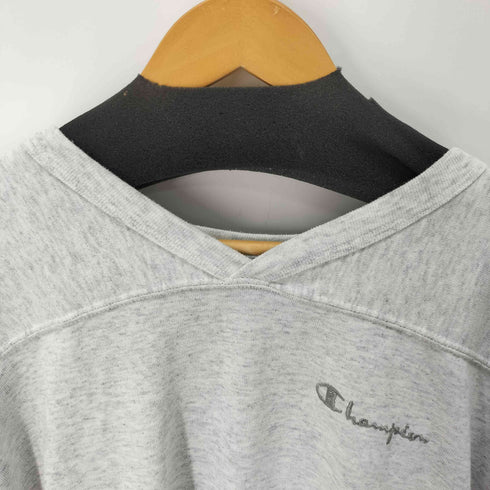 チャンピオン Champion 90s USA製 ロゴ刺繍Vネック半袖スウェット オーバーサイズ メンズ import:L