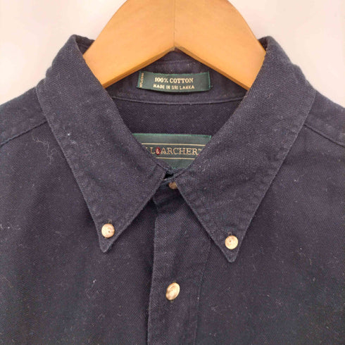 HILL&ARCHER 90s スリランカ製 コットン 半袖ボタンダウンシャツ メンズ import:M