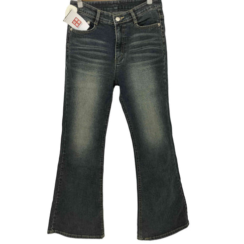 AURA BRANDS Y2K フェード加工 ブーツカットデニムパンツ レディース UK:28-29