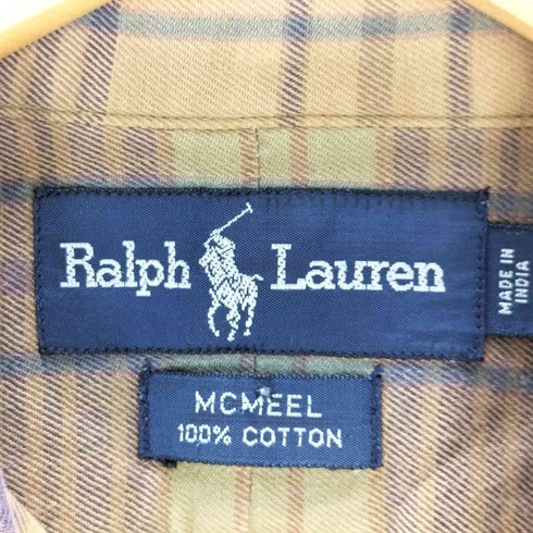 ラルフローレン RALPH LAUREN MCMEEL インド綿 ポニー刺繍 ボタンダウンシャツ ボックスシルエット メンズ import:L