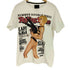 BLACK FLASH ブラック フラッシュ コットン 英字 セクシー ガール マシンガン プリント Tシャツ メンズ L