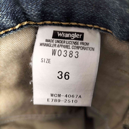 ラングラー Wrangler ジップフライ ロゴ刻印ボタン 5ポケット ストレート デニムパンツ メンズ 36