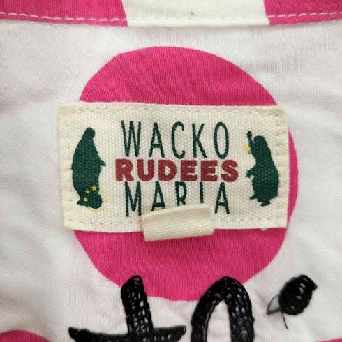 ワコマリア WACKO MARIA RUDEES レーヨン 背面刺繍 デザイン ドット柄 S/S シャツ メンズ JPN:L