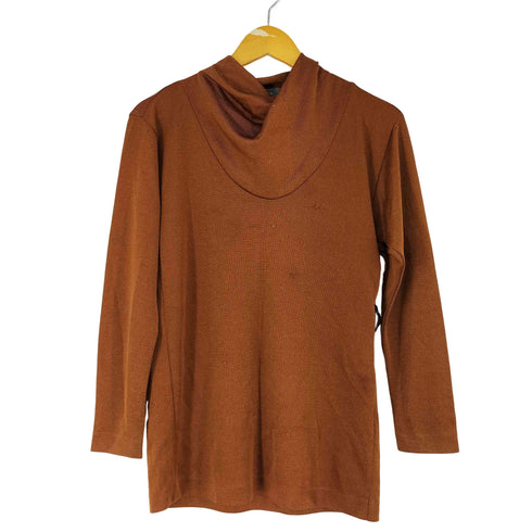 イッセイミヤケ ISSEY MIYAKE 80s 筆タグ ハイネック レーヨン混 デザインシャツ レディース JPN:M