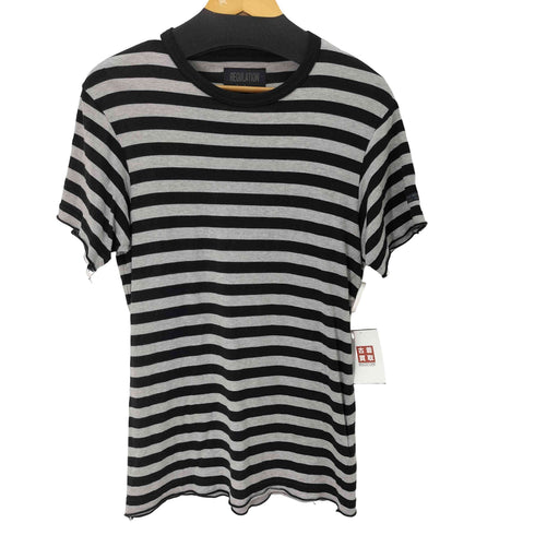 レギュレーションヨウジヤマモトメン REGULATION Yohji Yamamoto MEN コットンレーヨン ボーダー S/S カットソー メンズ JPN:1