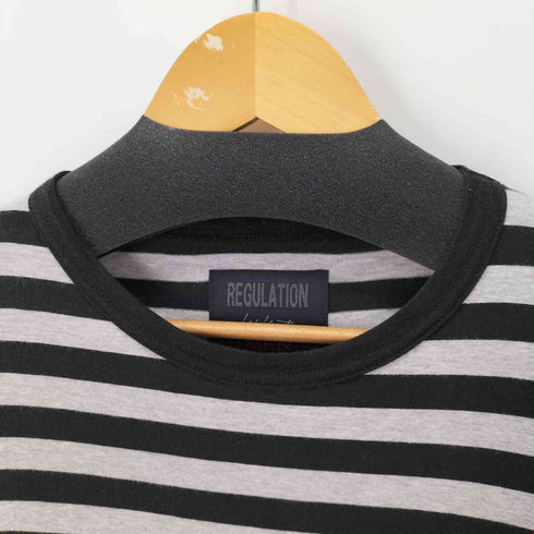 レギュレーションヨウジヤマモトメン REGULATION Yohji Yamamoto MEN コットンレーヨン ボーダー S/S カットソー メンズ JPN:1