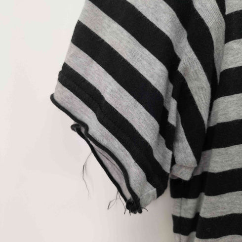 レギュレーションヨウジヤマモトメン REGULATION Yohji Yamamoto MEN コットンレーヨン ボーダー S/S カットソー メンズ JPN:1