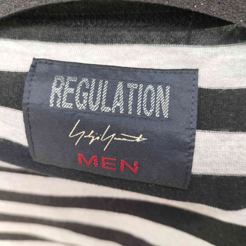 レギュレーションヨウジヤマモトメン REGULATION Yohji Yamamoto MEN コットンレーヨン ボーダー S/S カットソー メンズ JPN:1