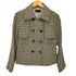 アイシービー ICB チェック柄 カシミヤ混 ウール ダブルブレスト ジャケット WOOL MARK レディース JPN:3