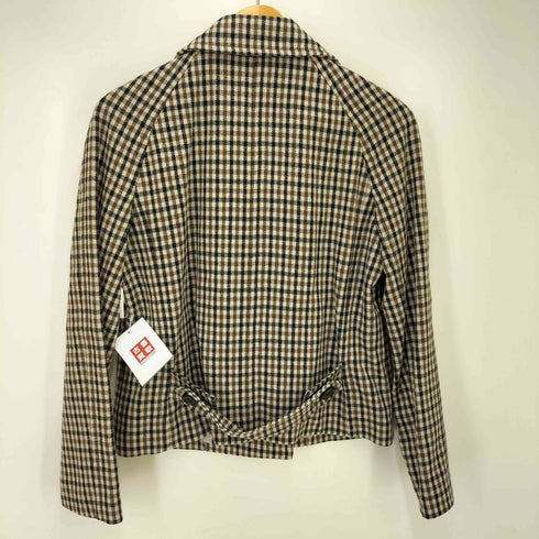 アイシービー ICB チェック柄 カシミヤ混 ウール ダブルブレスト ジャケット WOOL MARK レディース JPN:3