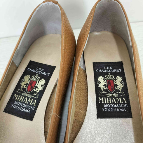 ミハマ MIHAMA 日本製 レザー リボン パンプス レディース JPN:22.5
