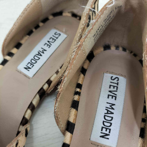 スティーブマデン STEVE MADDEN ハラコ レザー レオパード フラット シューズ レディース