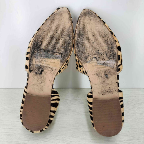 スティーブマデン STEVE MADDEN ハラコ レザー レオパード フラット シューズ レディース
