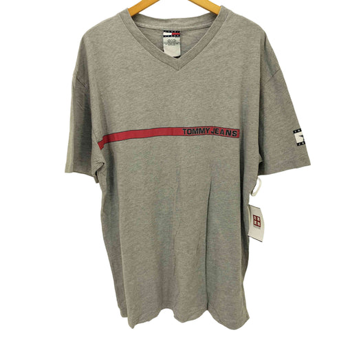 トミージーンズ tommy jeans 90-00S スター ライン S/S Vネック Tシャツ メンズ import:M