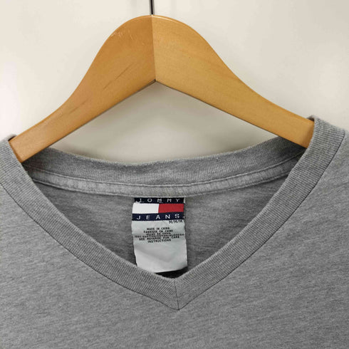 トミージーンズ tommy jeans 90-00S スター ライン S/S Vネック Tシャツ メンズ import:M