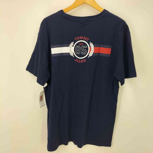トミージーンズ tommy jeans 90-00S HILFIGER DENIM アウトライン エンブレム ロゴ プリント S/S Tシャツ メンズ import:M