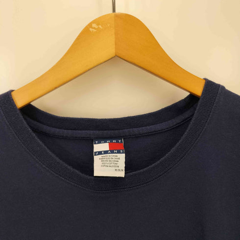 トミージーンズ tommy jeans 90-00S HILFIGER DENIM アウトライン エンブレム ロゴ プリント S/S Tシャツ メンズ import:M