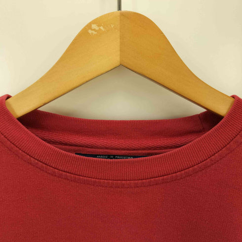 トミーヒルフィガー TOMMY HILFIGER 80-90S フラッグタグ ロゴ 刺繍 ヘビーウェイト クルーネック L/S Tシャツ メンズ import:L