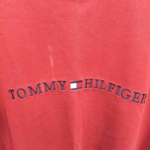 トミーヒルフィガー TOMMY HILFIGER 80-90S フラッグタグ ロゴ 刺繍 ヘビーウェイト クルーネック L/S Tシャツ メンズ import:L