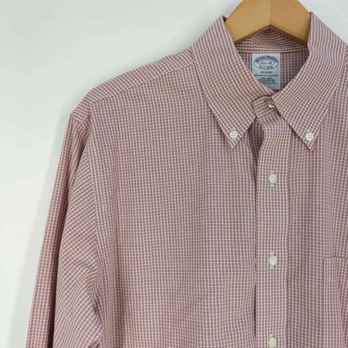 ブルックスブラザーズ BROOKS BROTHERS ポケット付き ボタンダウン チェックシャツ メンズ 15½-32