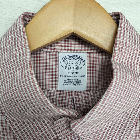 ブルックスブラザーズ BROOKS BROTHERS ポケット付き ボタンダウン チェックシャツ メンズ 15½-32