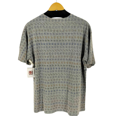 AHOPE HEMP アース柄 リネン混Tシャツ メンズ import:L