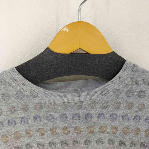 AHOPE HEMP アース柄 リネン混Tシャツ メンズ import:L