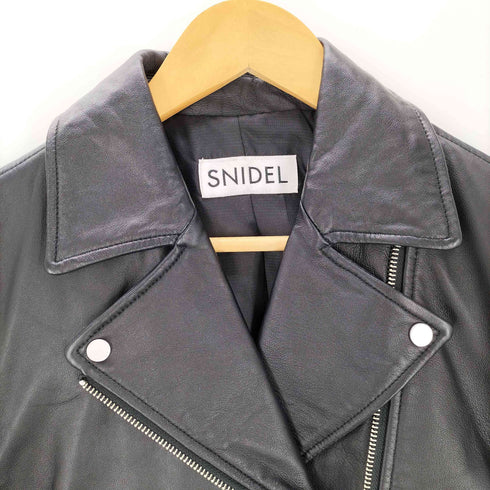 スナイデル snidel レザーライダースジャケット レディース 0