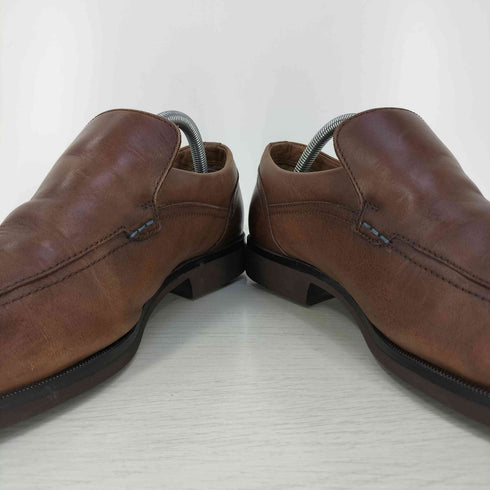 クラークス Clarks ロゴ刻印 レザー スクエアトゥ スリッポン メンズ UK:8