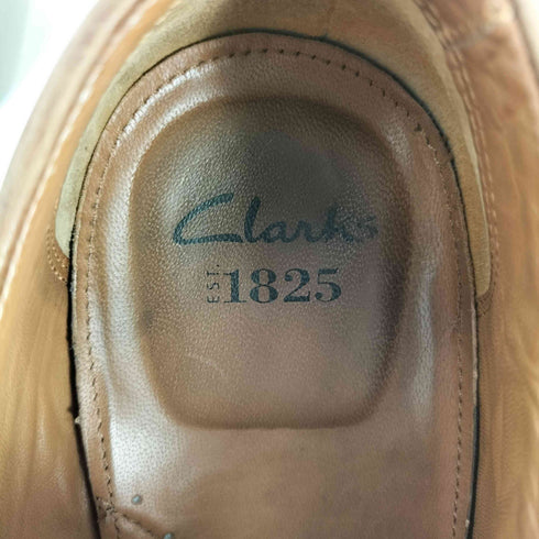 クラークス Clarks ロゴ刻印 レザー スクエアトゥ スリッポン メンズ UK:8