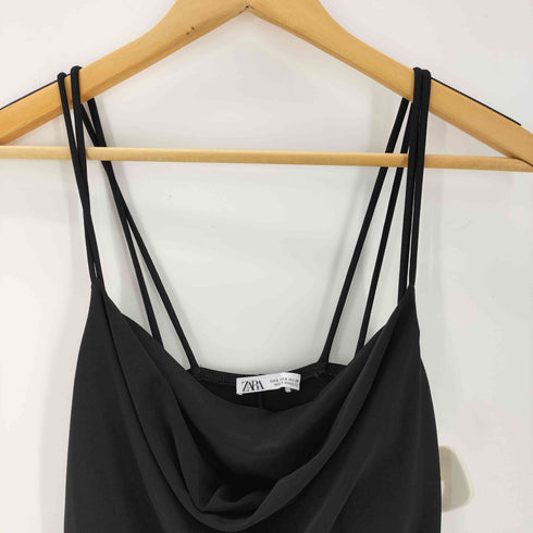 ザラ ZARA ダブルストラップロングドレープワンピース レディース S