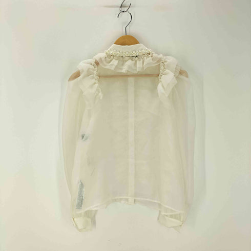 ザラ ZARA フェイクパールオーガンザブラウス レディース S