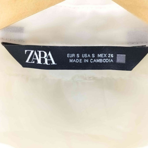 ザラ ZARA フェイクパールオーガンザブラウス レディース S
