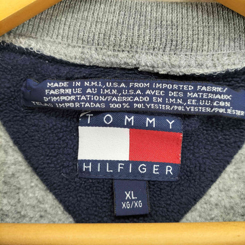トミーヒルフィガー TOMMY HILFIGER MADE IN USA ロゴ刺繍フリースプルオーバー メンズ JPN:XL