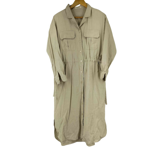 IN NATURAL レーヨン混シャツワンピース レディース