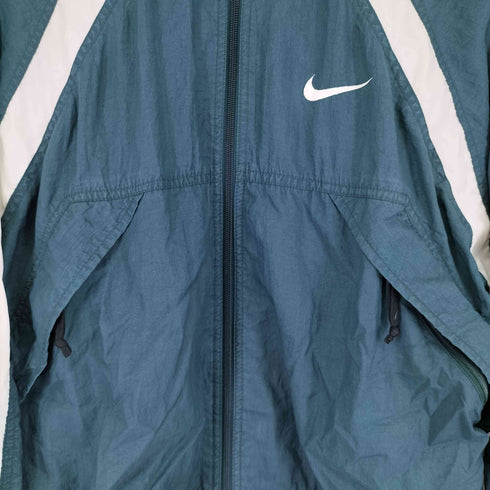 ナイキ NIKE 90-00S 白タグ スウッシュ刺繍 バイカラー ナイロンジャケット メンズ JPN:M