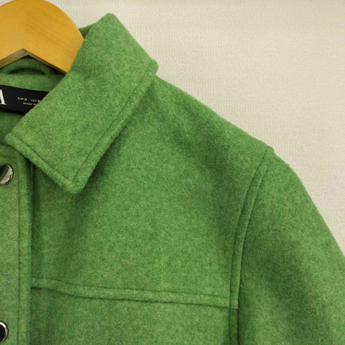 ザラ ZARA ポリ100 クロップド ソフトシャツジャケット レディース import:S