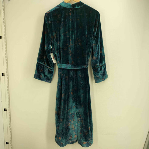 ザラ ZARA trf_outerwear 総柄 ベルテッド ベルベットガウンワンピース レディース xs-s