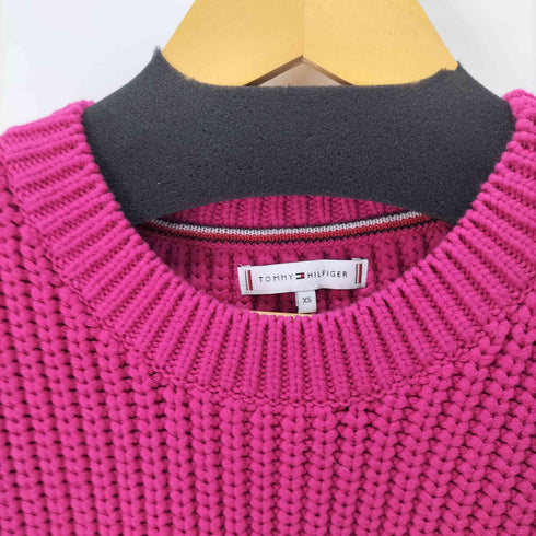 トミーヒルフィガー TOMMY HILFIGER ORG COTTON BUTTON C-NK SWEATER レディース import:XS