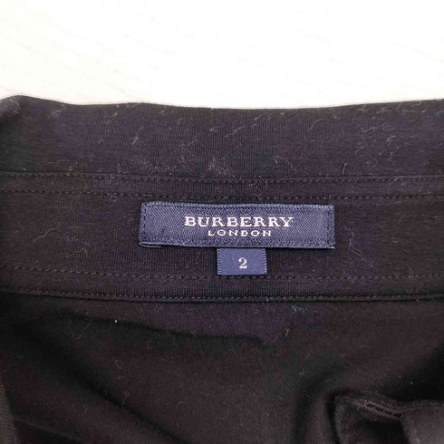 バーバリーロンドン BURBERRY LONDON 裾ロゴ刺繍 スキッパーカラー サイドライン ノースリーブ ブラウス レディース 2