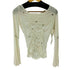 STRIKE A POSE Shrired Button Long Sleeve Top シャーリング ボタンデザイントップス レディース
