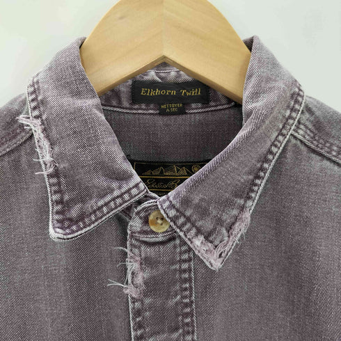 エディーバウアー Eddie Bauer 80s 黒タグ Elkhorn Twill コットンツイルシャツ 襤褸 ボロ レディース JPN:M