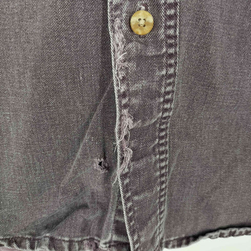 エディーバウアー Eddie Bauer 80s 黒タグ Elkhorn Twill コットンツイルシャツ 襤褸 ボロ レディース JPN:M