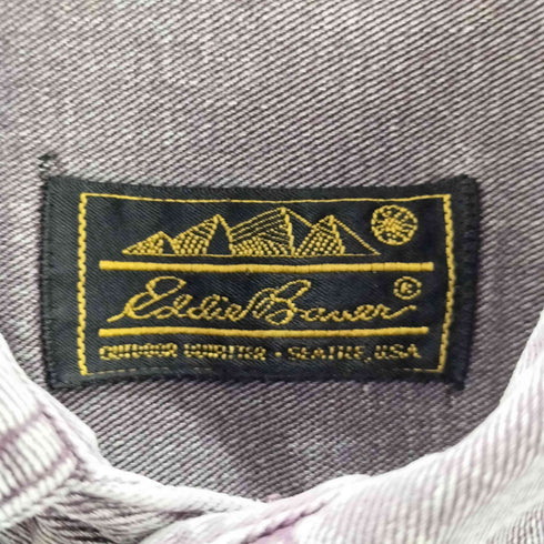 エディーバウアー Eddie Bauer 80s 黒タグ Elkhorn Twill コットンツイルシャツ 襤褸 ボロ レディース JPN:M